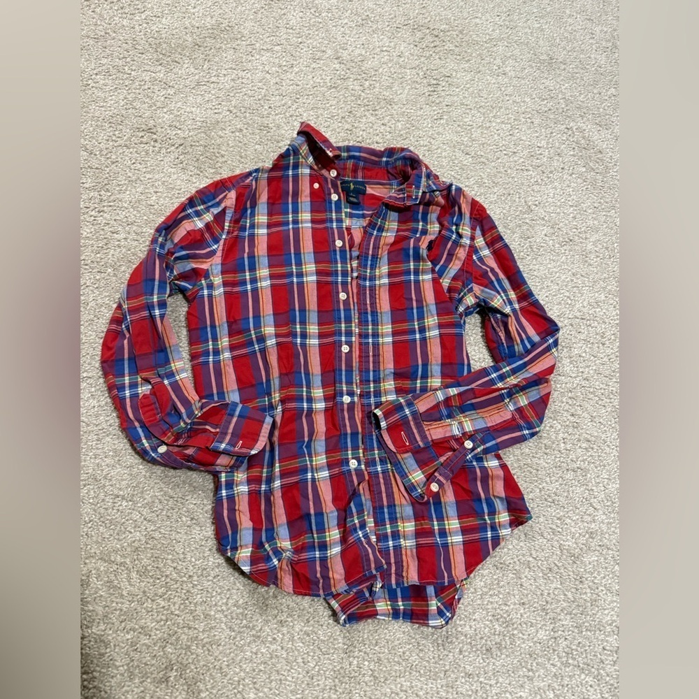 Boys L Ralph Lauren Polo plaid button up